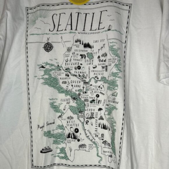 Sub-Pop Map of Seattle Tee Size XL - Picture 2 of 4